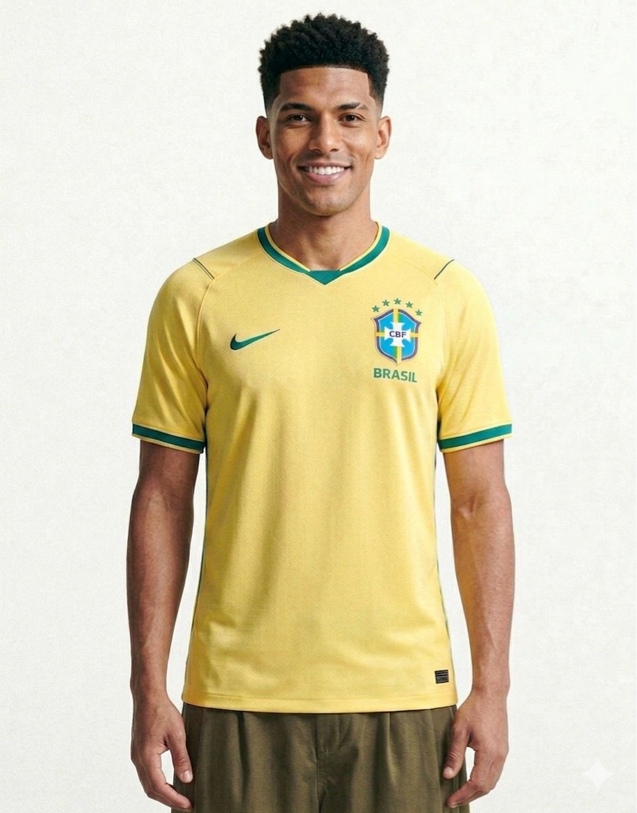 Camisa Brasil Home 26/27 Nike Torcedor Masculina - Amarela